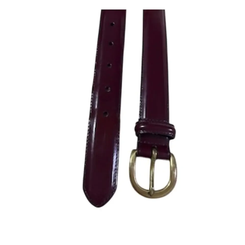 Coach Men's 3921 sz 32/80 Polished Cowhide Leather w/ Brass Buckle Belt